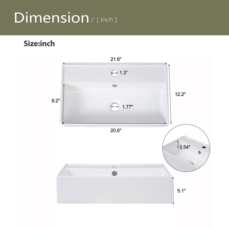 21.6" Bathroom Vanity, Black