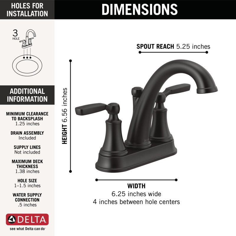 Centerset Bathroom Faucet with Drain Assembly