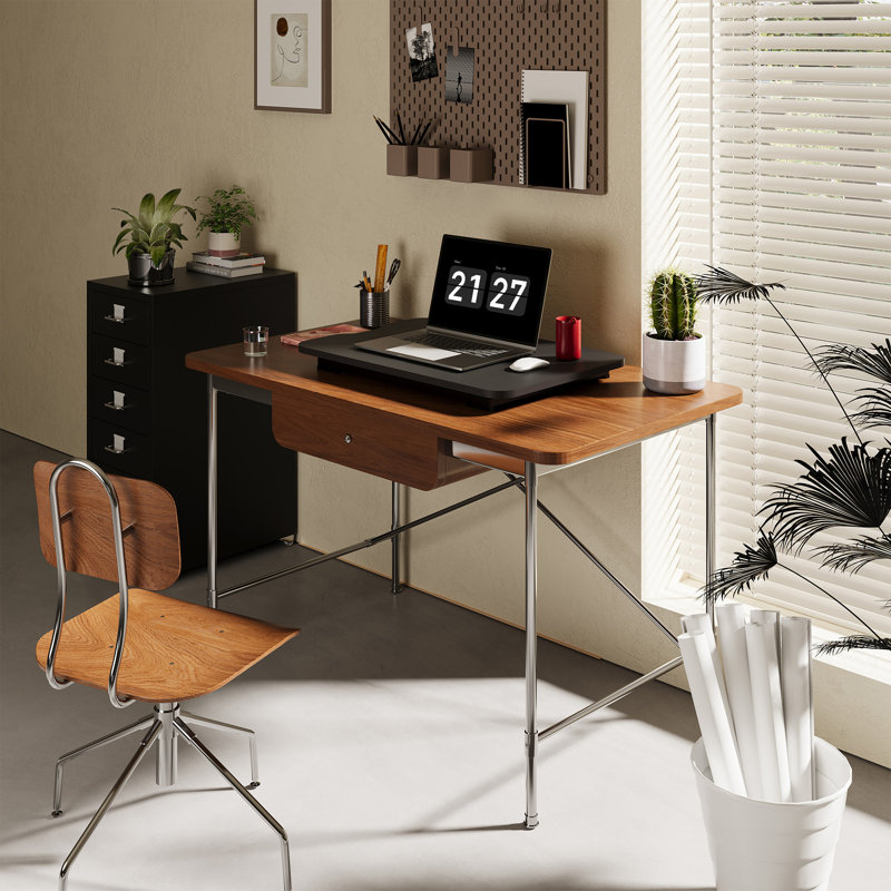 Inbox Zero 27Inch Standing Desk Converter Ultra Low Profile Stand Up Desk Riser Height Adjustable Sit To Stand Laptop Riser Workstation