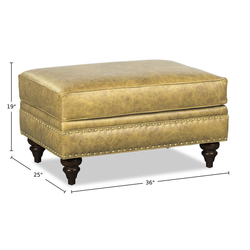 Repose-pieds Taheem, Cuir véritable beige