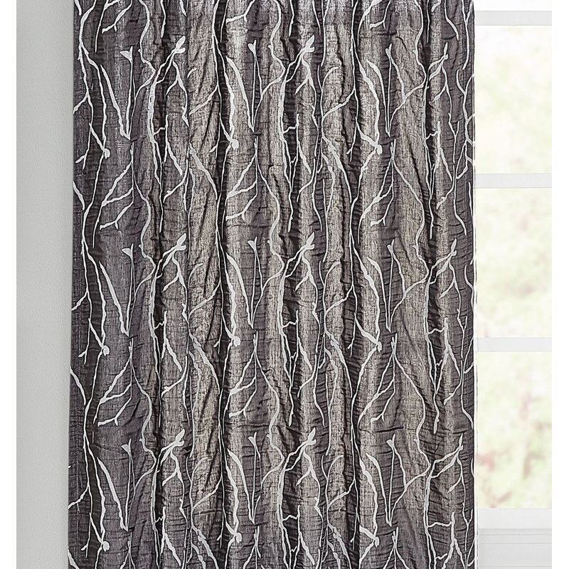 Zen Semi Sheer Curtain, 50'' W x 108'' L, Gray