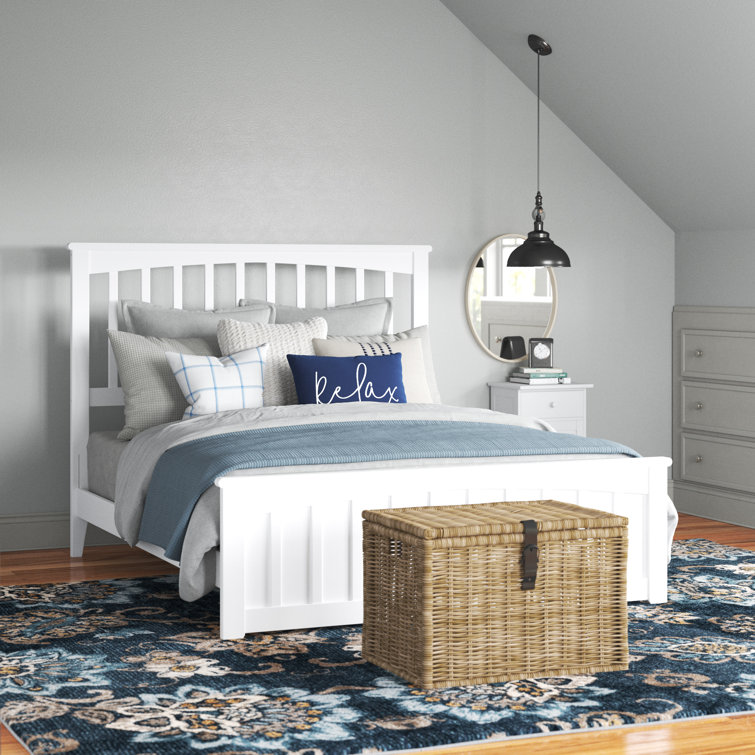 Brunelle Solid Wood Foundation Bed with Matching Footboard & Built-in Charger