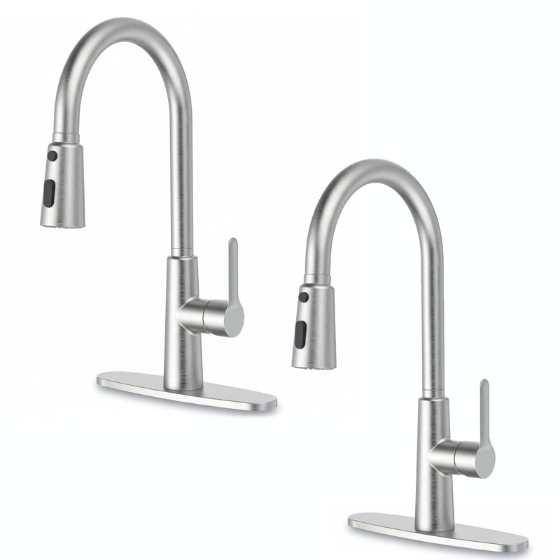 Modern High Arc Kitchen Faucet with Pull-Down Sprayer(Set of 2)