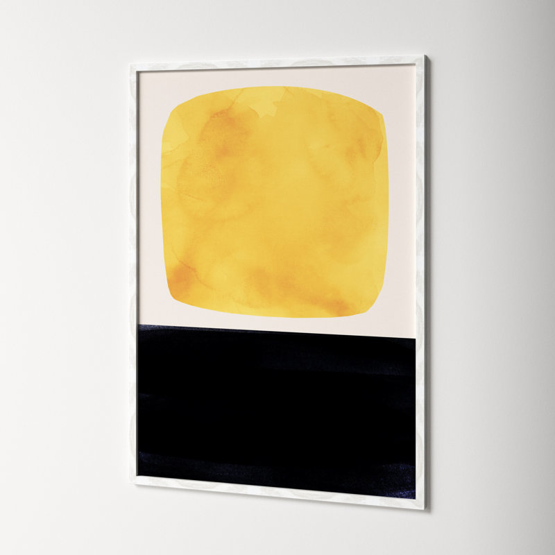 Boxed-Yellow by Aoibhne Hogan, White Wood Grain Paper, 41.5" H x 29.5" W x 0.75" D