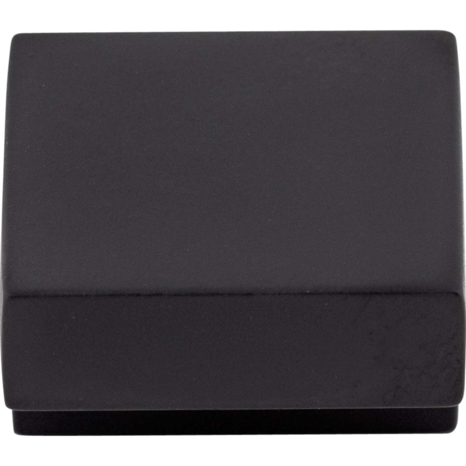 Square 1" Cabinet Knob, Flat Black