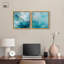 «Celeste Swirls Serenity pair», reproduction d'art sur toile, ensemble d'art abstrait côtier par Art Remedy, cadre doré, 16 x 16-1442908081-1442908041
