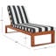 Chaise longue simple inclinable en eucalyptus avec coussins 80,9 po Faunce-2138730164-2144100989