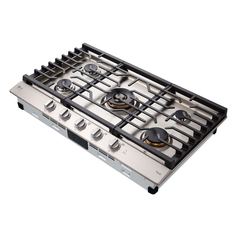 36" Natural Gas Cooktop with 5 Burners, Stainless Steel