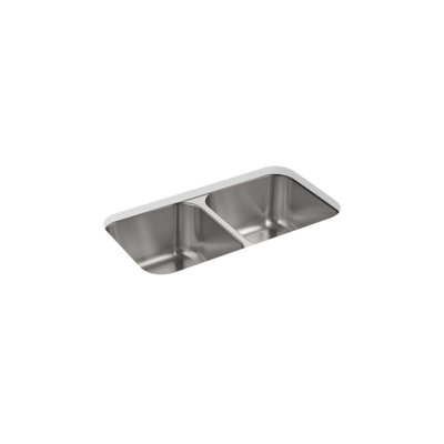 Carthage 32'' L Double Bowl Stainless Steel Kitchen Sink