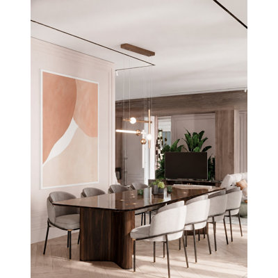 4-Light Gold Metal Chandelier With White Glass LED Lights