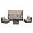 Outdoor Patio Daybed - 5 Pieces, Canopy, Table, Gray , Cushions, , For Porch & Garden 5 Furniture , Side Backyard-1219115405