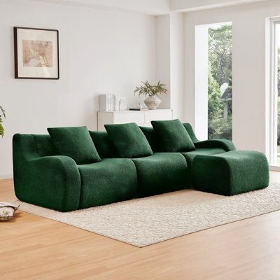 Canapé désossé, tissu en peluche de haute qualité à 3 places, conception antidérapante, conception épurée sans accoudoirs incurvés, chaise d'assemblage éponge haute densité 32D pour le salon, la chambre à coucher et le salon