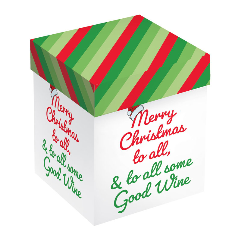 Merry Christmas 17 oz. Verre à vin sans pied et boîte-cadeau