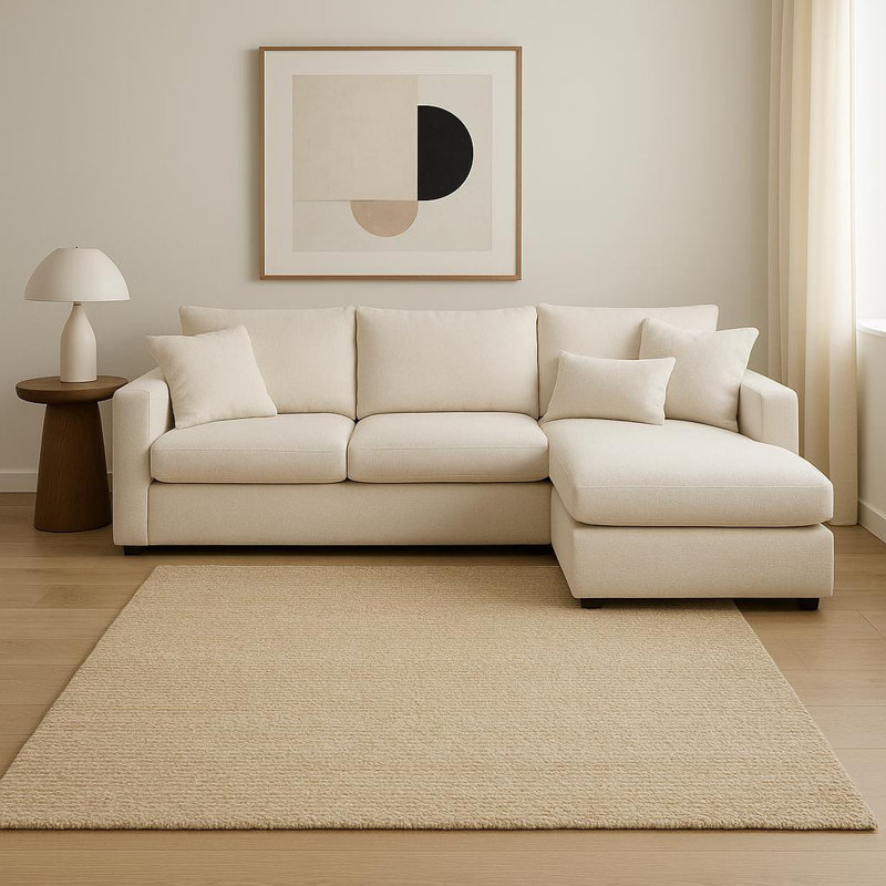 Tapis en jute naturel 9 pi x 12 pi tissé à la main, Rectangle 9 pi x 12 pi