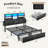 Full Platform Bed Frame with LED Bookcase Headboard & Storage Drawers-1230712596-1230712599