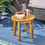 Table d'appoint en bois 16 po, finition rustique avec plateau à lattes-2107024020