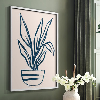 Marine Plant Sketches III, reproduction encadrée - bois massif