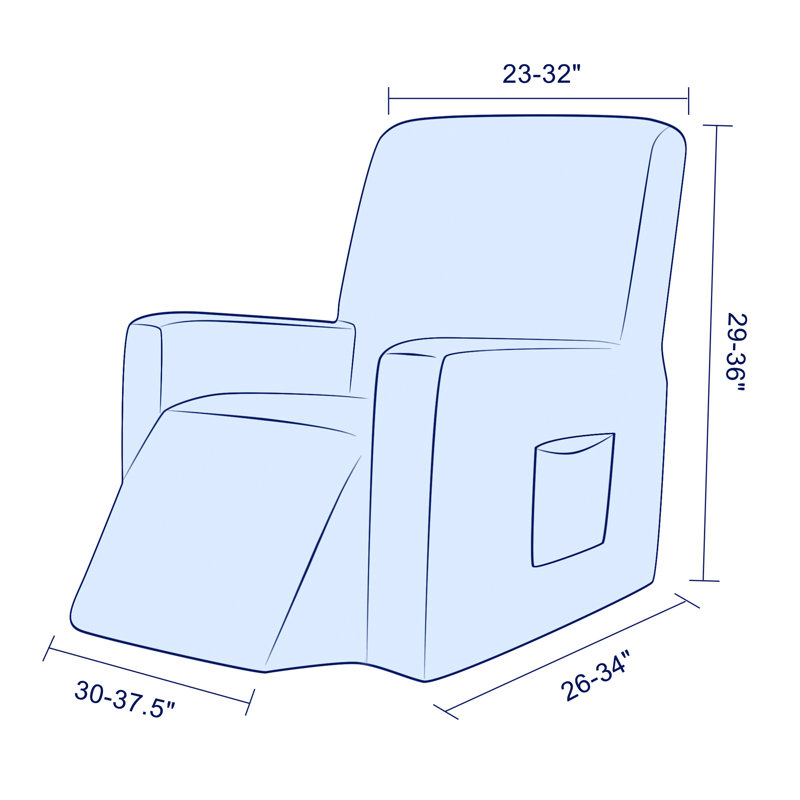 Housse pour fauteuil inclinable à coussins carrés / rectangulaires Avayah, Mélange de polyester gris clair