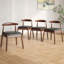 Ensemble de 2 chaises de salle à manger de style moderne Mid-Century avec structure en chêne massif et siège tissé à la main pour le salon et la salle à manger-1481429283