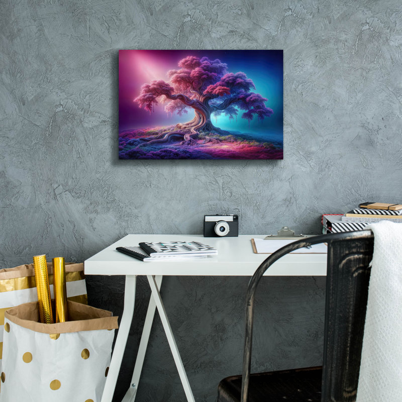  «Arbre de vie 1» par Rey Klimt, art mural sur toile, 18 po x 12 po, H 12 po x l 18 po