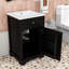Meuble-lavabo contemporain simple avec lavabo en céramique, porte à fermeture douce et tablette réglable-1325059898
