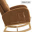 Chaise berçante d'appoint caramel avec repose-pieds et pieds en bois d'hévéa à haut dossier-902702761
