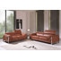 Camel Genuine Leather 2-Piece Sofa & Loveseat Set with Adjustable Headrests
