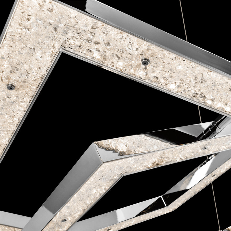 Lustre géométrique unique et remarquable à 2 lumières DEL Crush Ice ™