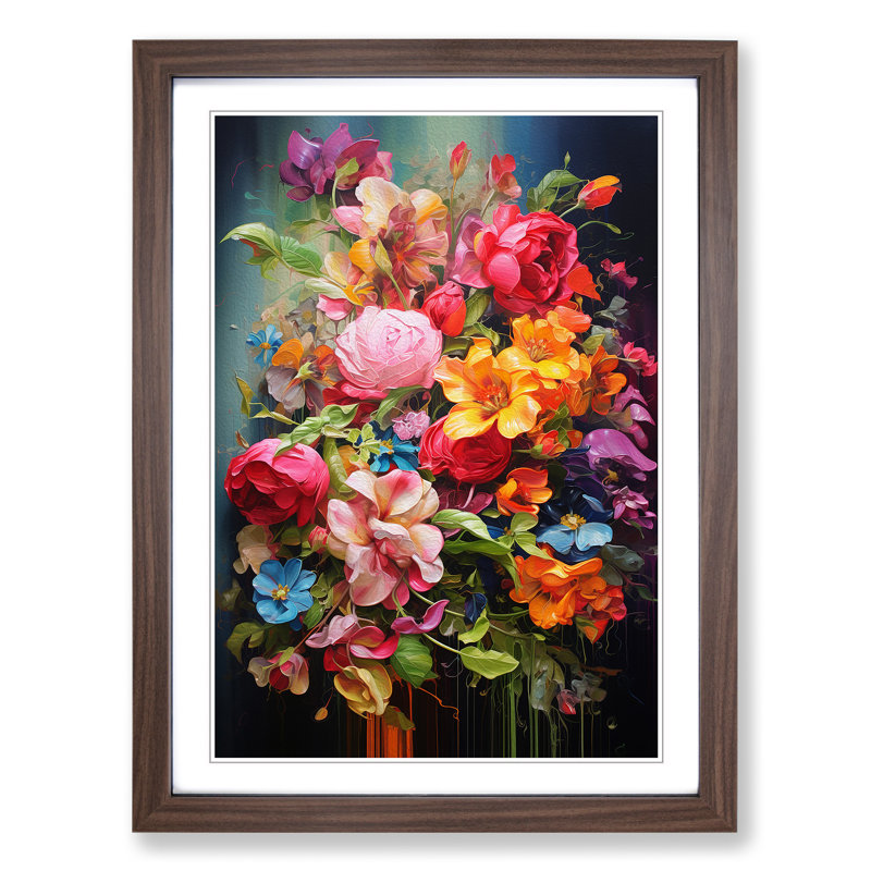 Single Picture Frame Print on Wood, 46cm H x 34cm W, Walnut Framed