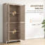Garde-manger autoportant 72 po - 4 portes, 4 tablettes réglables pour une cuisine spacieuse, rangement naturel,