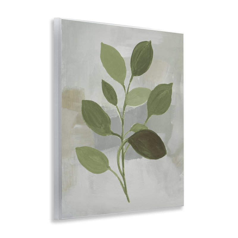 Leaf Sprigs over Grey Wall Plaque, design by Lanie Loreth