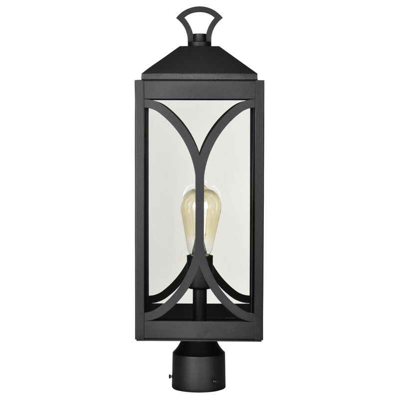 Alshawn - 1 Light Post Top - Matte Black with Clear Glass