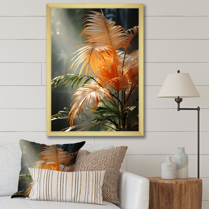 «Swaying Palms Serenade», reproduction sur toile, H 32 po x l 24 po x P 1 po, Encadrement doré