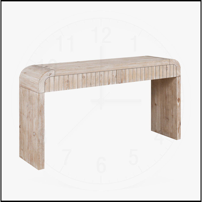 Charmante console rétro avec tiroirs cachés pour diverses pièces, Bois naturel délavé