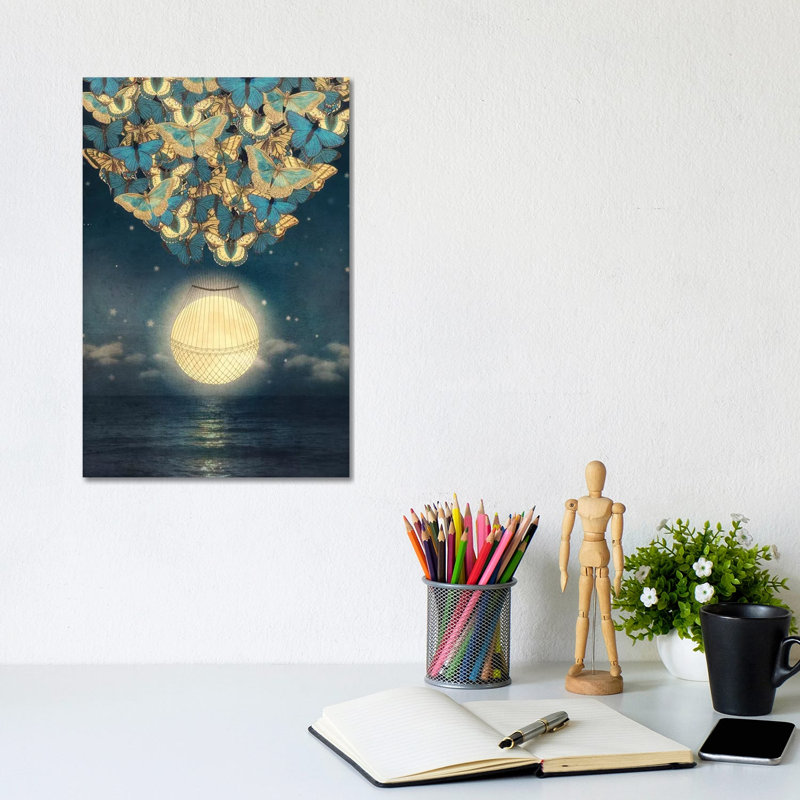 Rising Moon 1 Piece Wrapped Canvas Wall Art, 20.32 cm H x 30.48 cm W