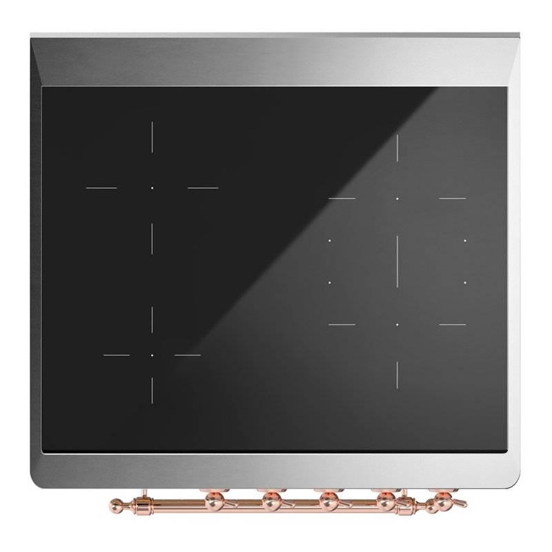 Cuisinière à induction 30 pouces avec 4 éléments à induction en acier inoxydable Majestic III Series (garniture en cuivre)