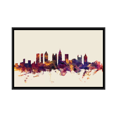 «Skyline Series: Atlanta, Georgia, USA on Beige», reproduction d'art sur toile tendue