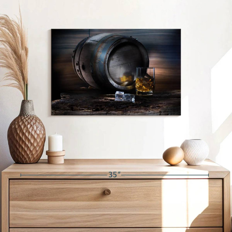«Whiskey Barrel», reproduction sur toile, H 16 po x l 24 po x P 1,25 po