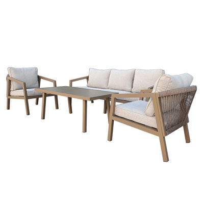60cm Wide U-Shaped Patio Sofa with Cushions
