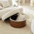 32.3" Round Storage Upholstered Cocktail Ottoman
