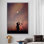«Sunset Sky and Moon Landscape», reproduction d'art sur toile avec une belle fille