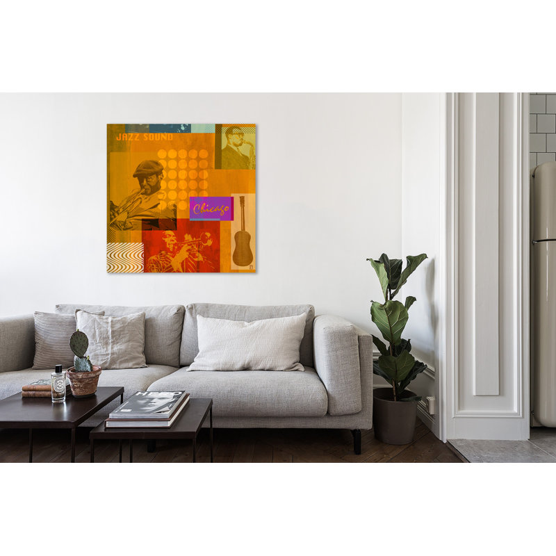 « jazz ii », reproduction d’impression sur toile tendue, H 36 po x l 36 po x P 1,5 po