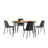 Izzat 4-Person Dining Set with 47" D Rectangular Table and Chenille Chairs-2050251726