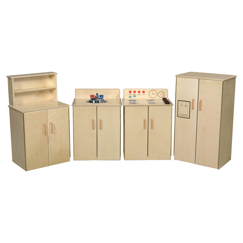 Classic Appliances with Deluxe Hutch, Natural