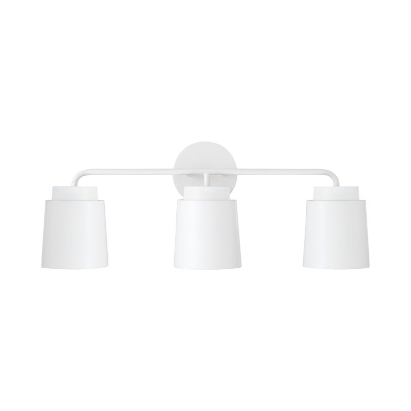 Éclairage pour salle de bain 3 lumières Pratt, Blanc mat