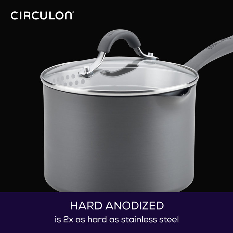 Circulon Radiance Hard-Anodized Nonstick Wide 10 qt Stockpot - Gray