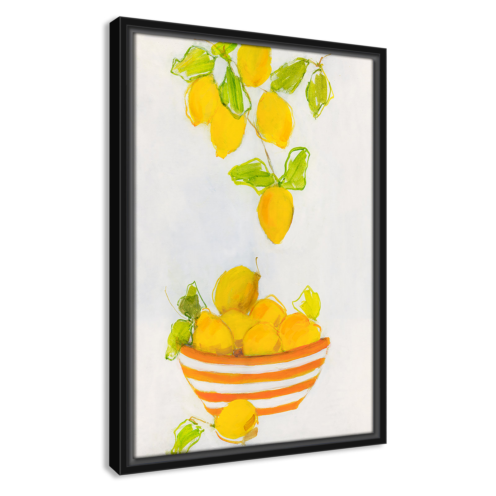 Lemonlicious by Sally Swatland - Painting Print, Black Framed Canvas, 19.5" H x 13.5" W x 2" D
