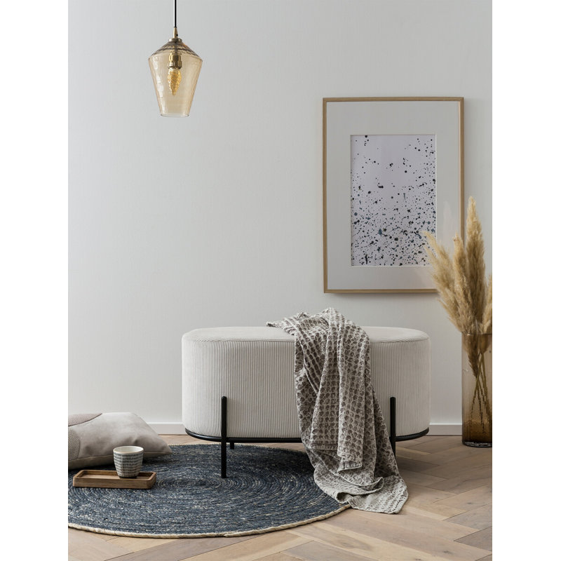 Akua 80cm Wide Oval Footstool Ottoman, Beige