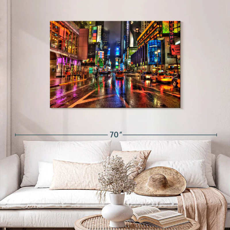 Ravi Times Square Rainy Night, 30" H x 45" W