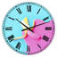 Horloge murale moderne surdimensionnée rose et bleue-73165704